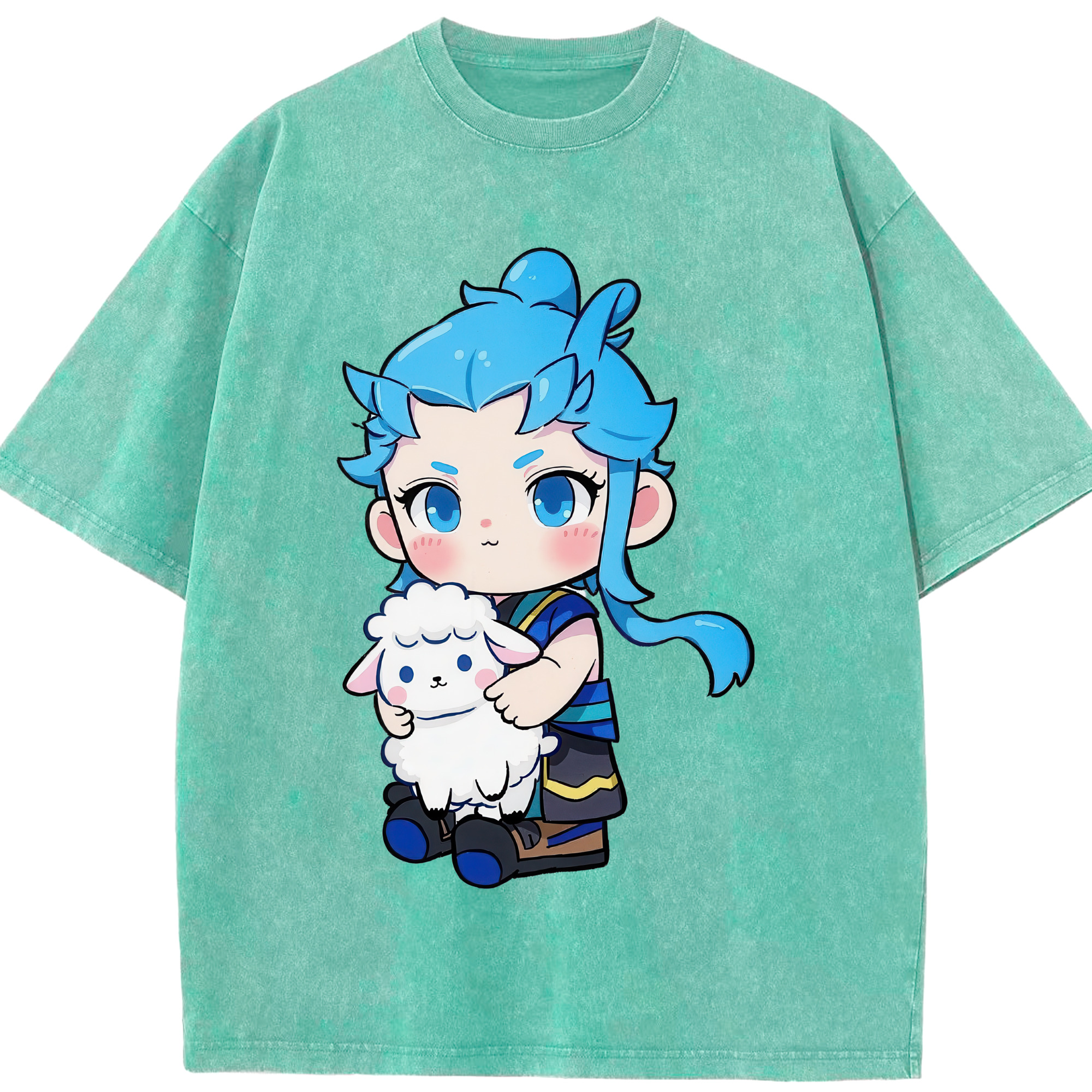 （画像用） Ne Zha 2 ナタ 魔童の大暴れ 綿100% ヴィンテージ風 半袖Tシャツ（フロントプリント）